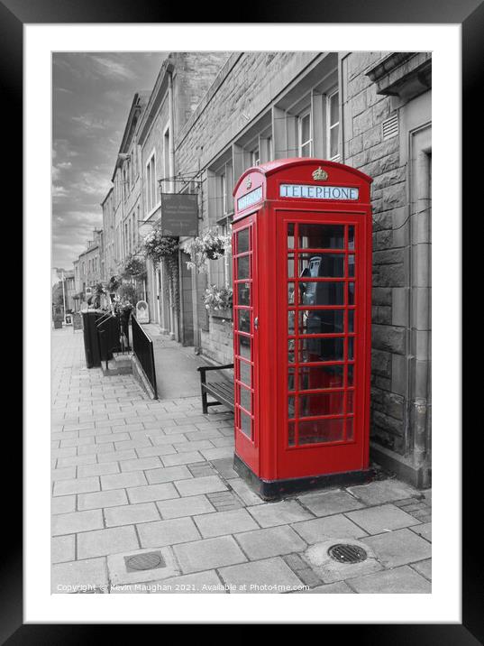 The Iconic and Nostalgic Red Telephone Box Framed Mounted Print by Kevin Maughan