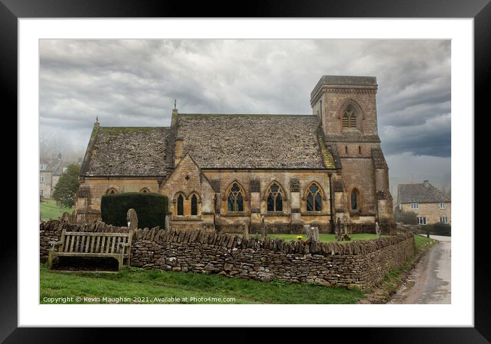 St Barnabas Church In Snowshill Framed Mounted Print by Kevin Maughan