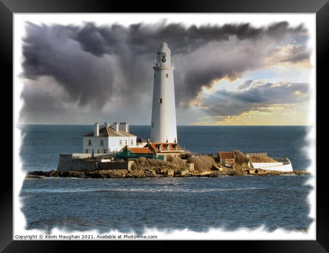 Majestic St Marys Lighthouse: A Breathtaking View Framed Print by Kevin Maughan