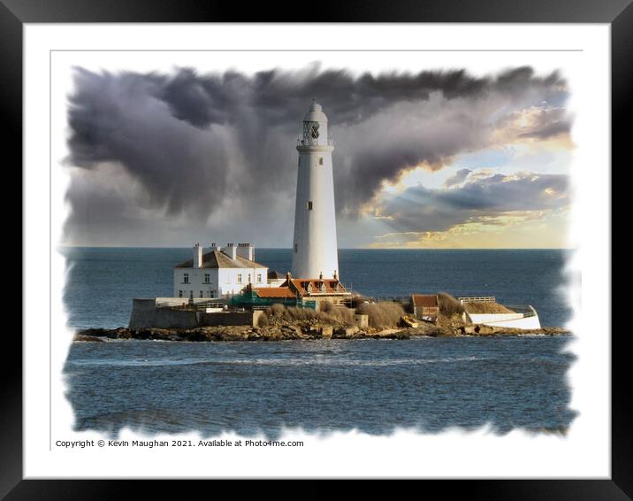 Majestic St Marys Lighthouse: A Breathtaking View Framed Mounted Print by Kevin Maughan