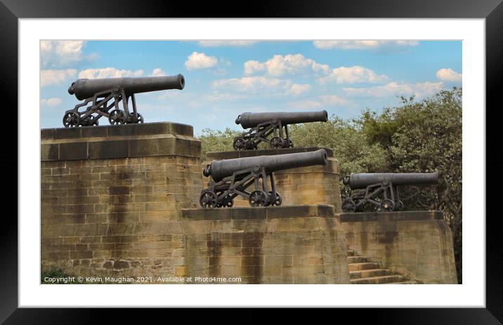 The Mighty Cannons of Tynemouth Framed Mounted Print by Kevin Maughan