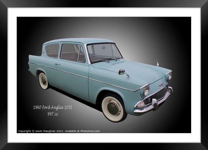 1960 Ford Anglia 105E Framed Mounted Print by Kevin Maughan