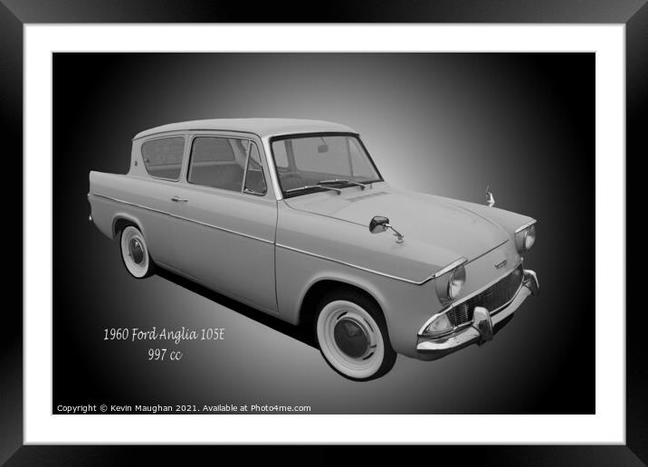 Timeless Beauty: 1960 Ford Anglia Framed Mounted Print by Kevin Maughan