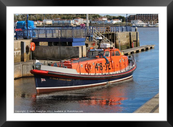 Majestic Oakley Lifeboat Entering Lock Framed Mounted Print by Kevin Maughan