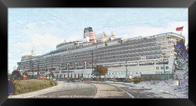 Queen Elizabeth II Cruise Liner Royal Quays Marina Framed Print by Kevin Maughan