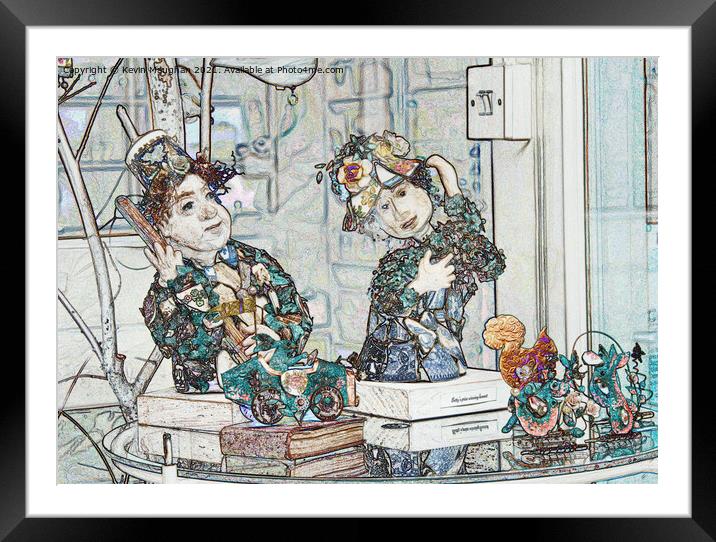 Ornaments In Shop Window Please Buy Us (Digital Art) Framed Mounted Print by Kevin Maughan
