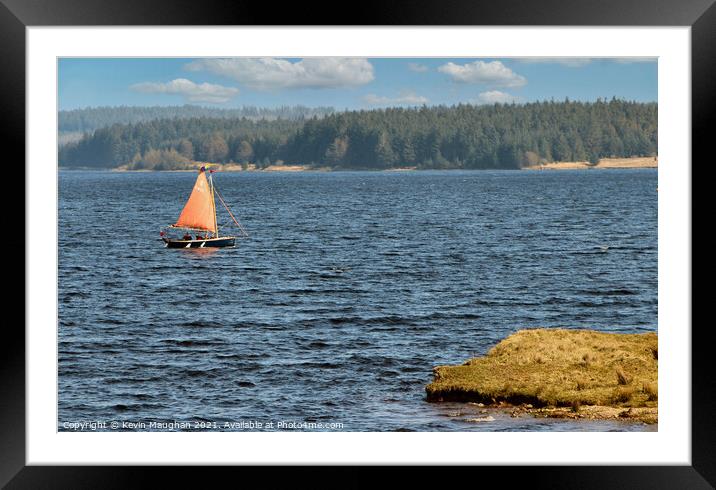 Sail Boat On Kielder Water Framed Mounted Print by Kevin Maughan