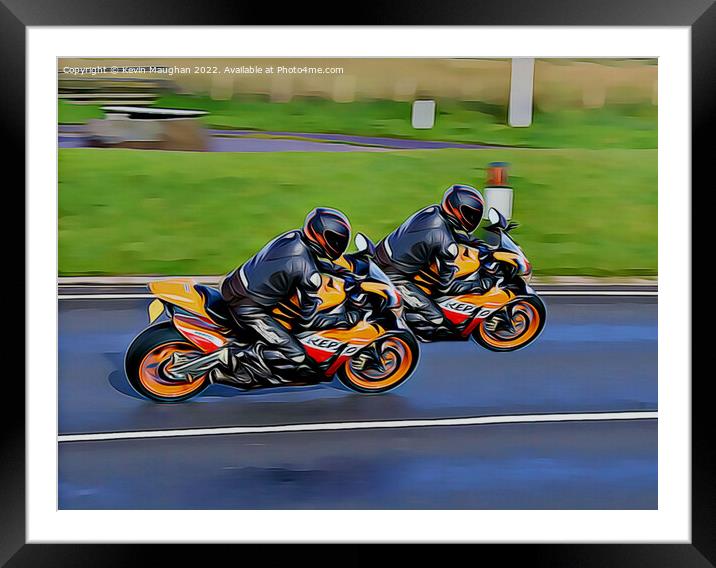 Motorbike On The Scottish Borders (2) Framed Mounted Print by Kevin Maughan