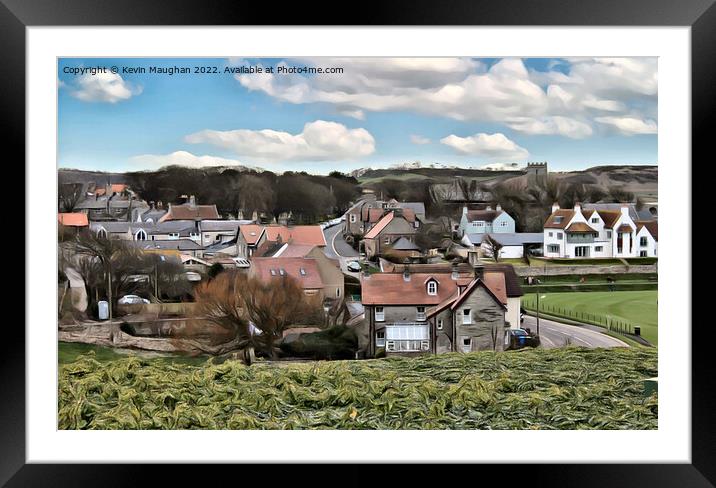 Bamburgh Village (Digital Art Image)  Framed Mounted Print by Kevin Maughan