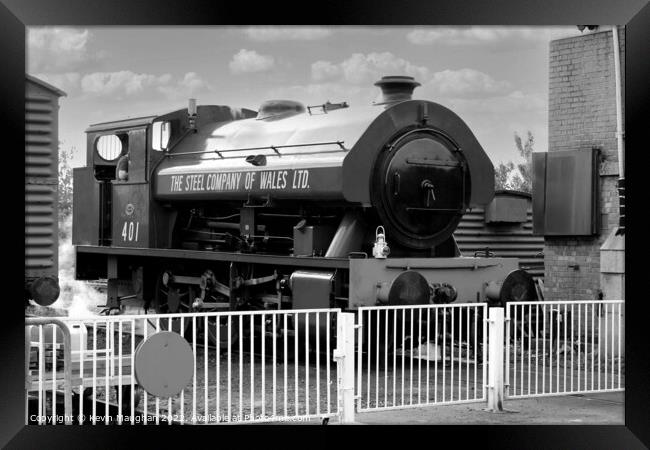 Steam Locomotive No. 401 Thomas Burt (B/W) Framed Print by Kevin Maughan