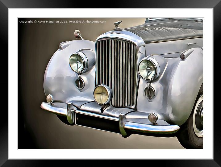 1954 Bentley R Type Close Up (Digital Art) Framed Mounted Print by Kevin Maughan