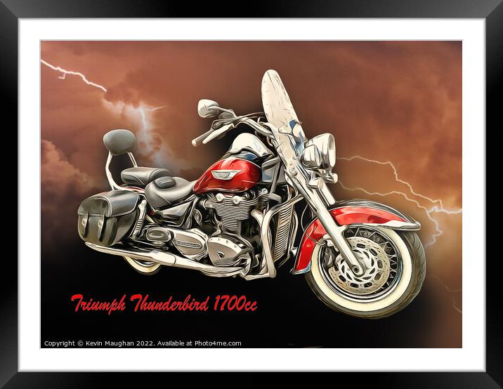 Triumph Thunderbird (Digital Art Version) Framed Mounted Print by Kevin Maughan