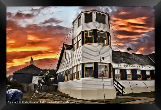 Life Brigade Watch House Tynemouth (Digital Art Image) Framed Print by Kevin Maughan