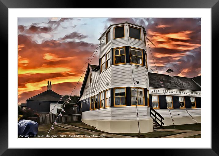 Life Brigade Watch House Tynemouth (Digital Art Image) Framed Mounted Print by Kevin Maughan