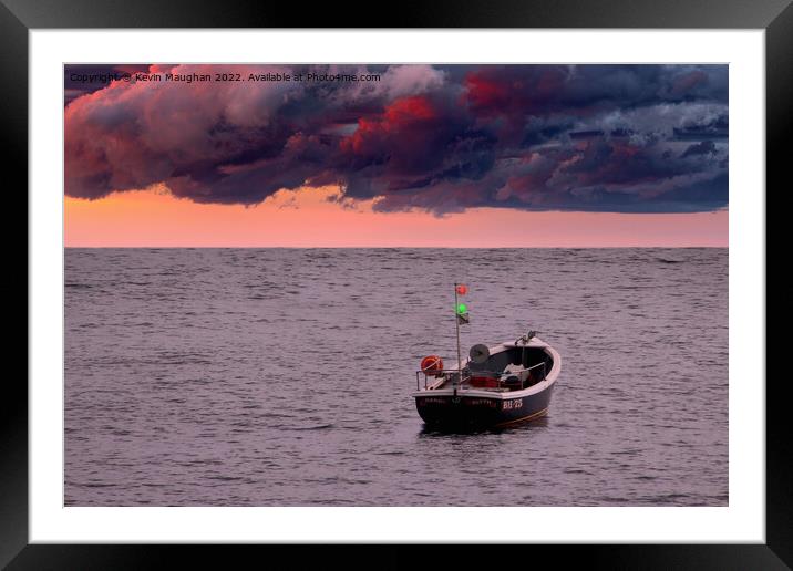 Stormy Skies For Fishing In Tynemouth Framed Mounted Print by Kevin Maughan