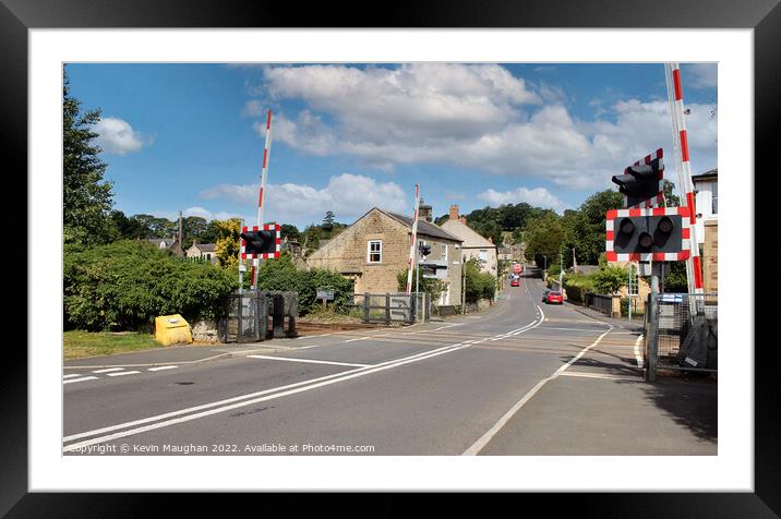 Railway Crossing In Haydon Bridge Framed Mounted Print by Kevin Maughan