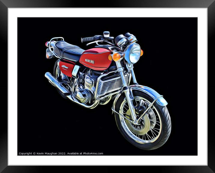 The Fiercest Suzuki 750cc Framed Mounted Print by Kevin Maughan