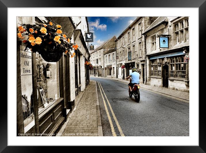 Vibrant Hexham Street Scene Framed Mounted Print by Kevin Maughan