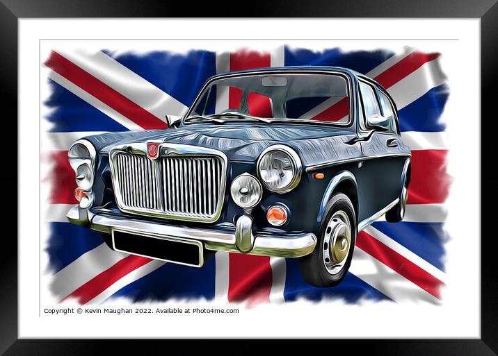 1971 Morris MG 1300 (Digital Art) Framed Mounted Print by Kevin Maughan