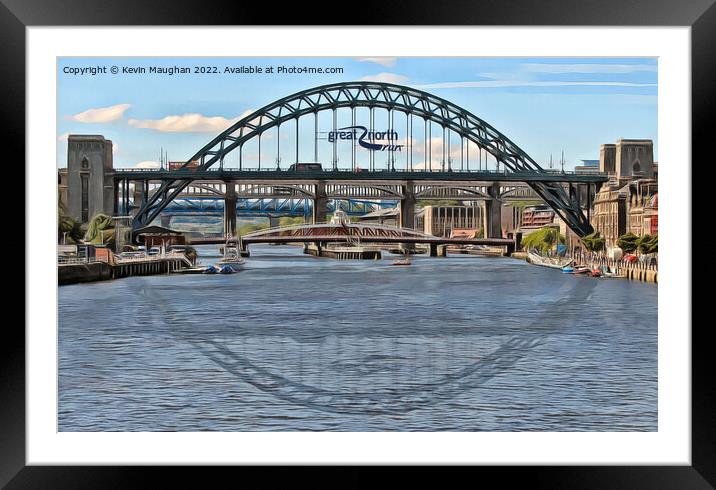 The Tyne Bridge (Digital Art) Framed Mounted Print by Kevin Maughan