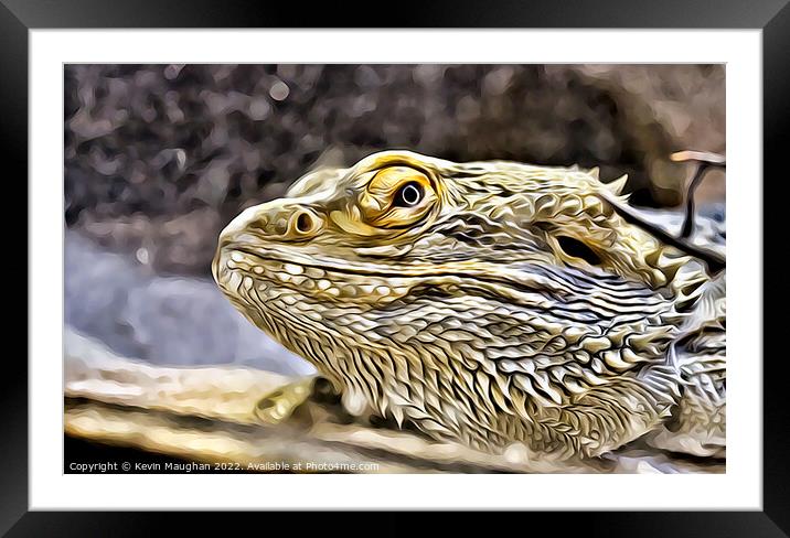 The Bearded Dragon (Digital Art) Framed Mounted Print by Kevin Maughan