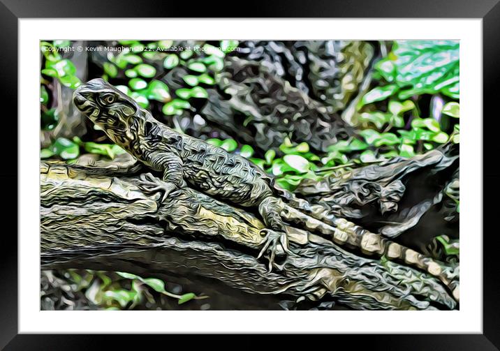 Mystical Chinese Crocodile Lizard Framed Mounted Print by Kevin Maughan