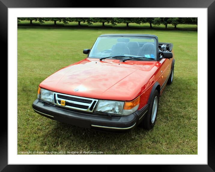 Saab 900 Convertible 1991 Framed Mounted Print by Kevin Maughan