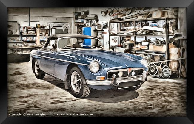 "Timeless Elegance: Embracing the MG B Roadster" Framed Print by Kevin Maughan