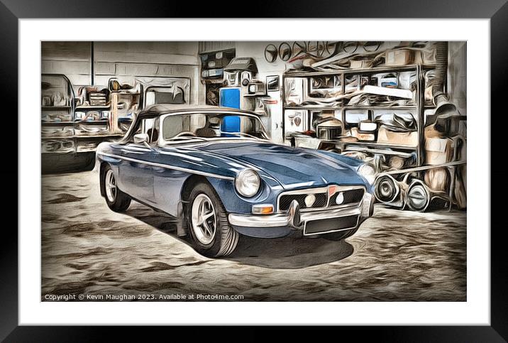 "Timeless Elegance: Embracing the MG B Roadster" Framed Mounted Print by Kevin Maughan