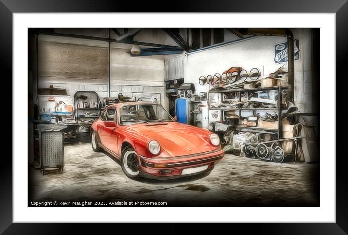 "Ethereal Elegance: A Timeless Porsche Masterpiece Framed Mounted Print by Kevin Maughan