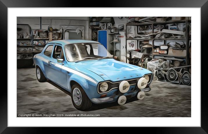 "Timeless Elegance: A Glimpse into Automotive Hist Framed Mounted Print by Kevin Maughan