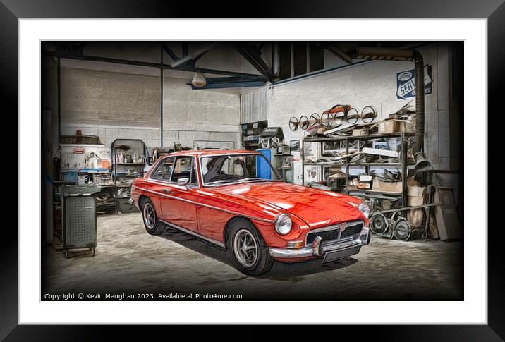 "Timeless Elegance: 1973 MG B GT" Framed Mounted Print by Kevin Maughan