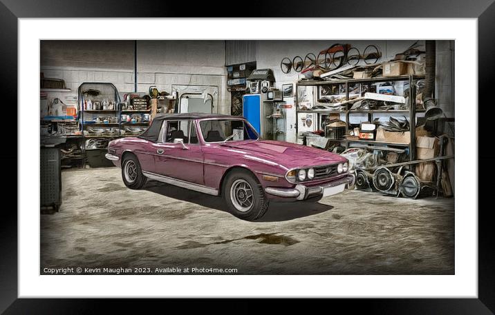 "A Vibrant Journey Through Time: The 1974 Triumph  Framed Mounted Print by Kevin Maughan
