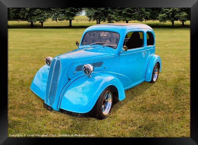 Ford Pop Hot Rod Blue Framed Print by Kevin Maughan