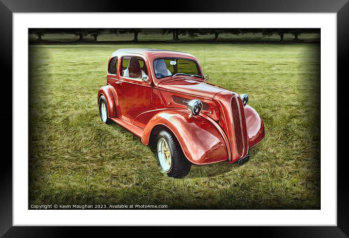 Ford Pop Hot Rod Digital Art Version Framed Mounted Print by Kevin Maughan