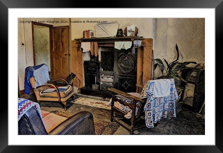 1940s Farmhouse Interior Framed Mounted Print by Kevin Maughan