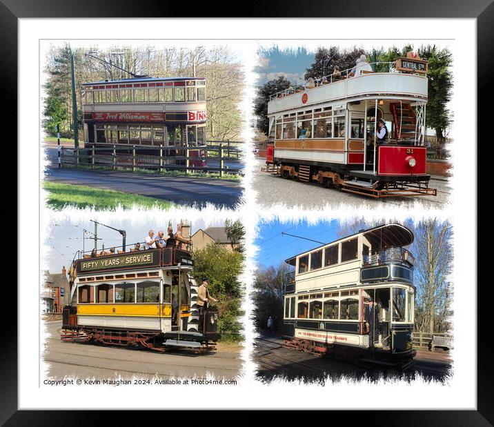 A Selection Of Trams Framed Mounted Print by Kevin Maughan