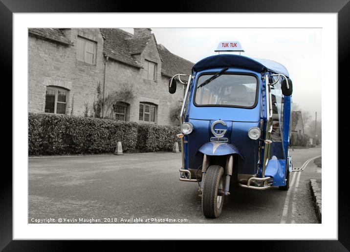 Tuk Tuk At The Slaughters In The Cotswolds Framed Mounted Print by Kevin Maughan