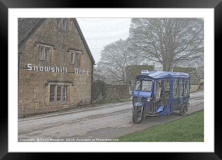 The Cotswold Tuk Tuk At Snowshill Framed Mounted Print by Kevin Maughan