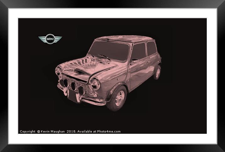 Austin Mini 1987 Chrome Effect Framed Mounted Print by Kevin Maughan