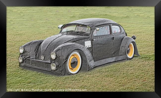 Classic Black Beetle: A Timeless Beauty Framed Print by Kevin Maughan