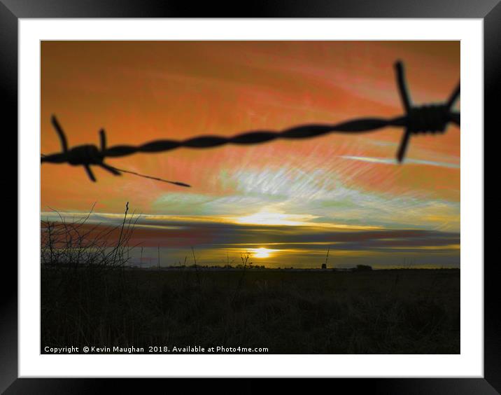 Sunset At Overlooking Whitley Bay Caravan Park Framed Mounted Print by Kevin Maughan