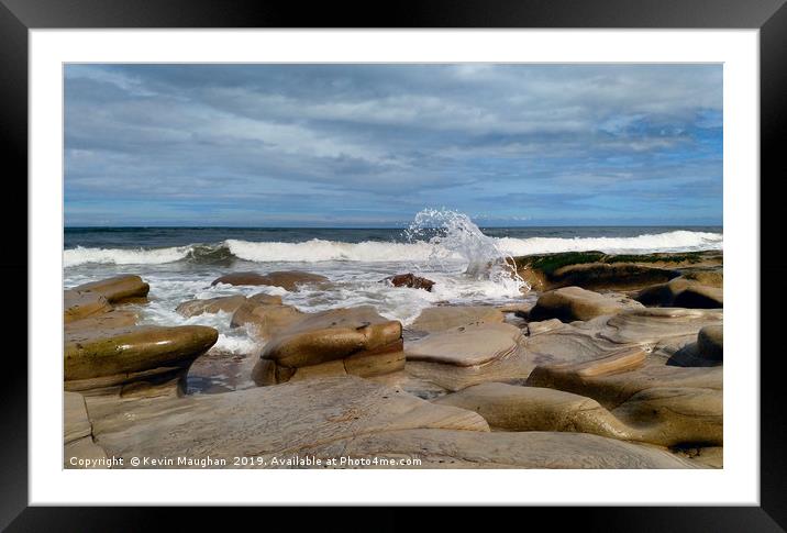 Waves Crashing In Framed Mounted Print by Kevin Maughan