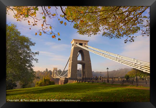 Clifton Suspension Bridge, Autumn, Bristol Framed Print by Tony Howell