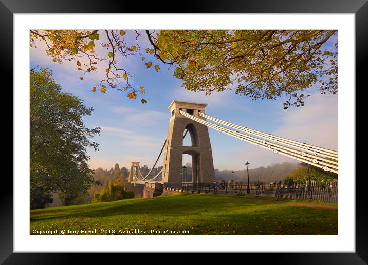 Clifton Suspension Bridge, Autumn, Bristol Framed Mounted Print by Tony Howell