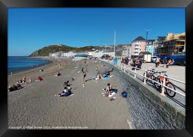 Aberystwyth in springtime, Seaside town in Wales Framed Print by Philip Brown