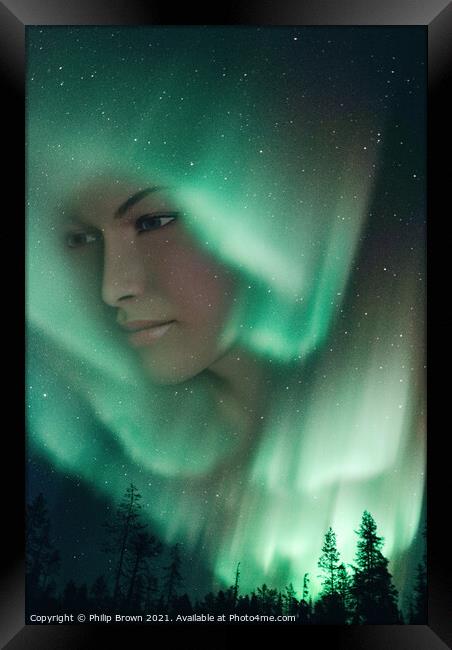 Spirit of the Aurora Borealis - The Nothern Lights Framed Print by Philip Brown
