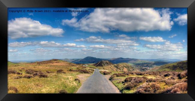 The Long Mynd looking towards Church Stretton Framed Print by Philip Brown