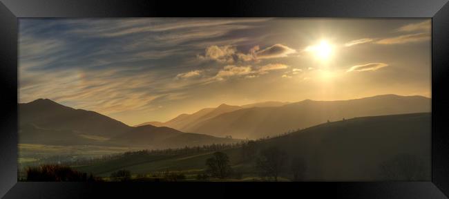 Evening light of The Lake District near Threlkeld Framed Print by Philip Brown