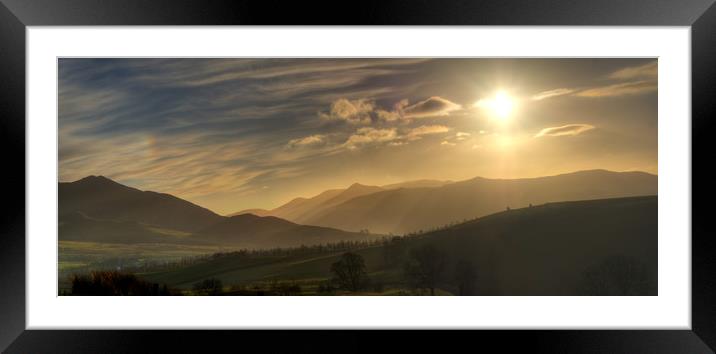Evening light of The Lake District near Threlkeld Framed Mounted Print by Philip Brown